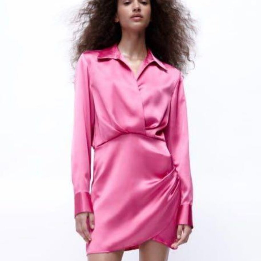 Zara Short Satin Effect Dress